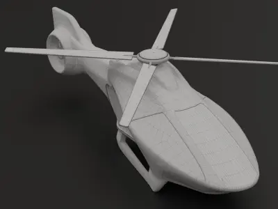 Sci-fi Military surveillance Helicopter Low-poly 3D model
