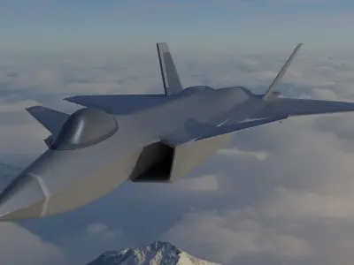 J20 5TH GEN FIGHTER JET PLUS LOW POLY Low-poly 3D model