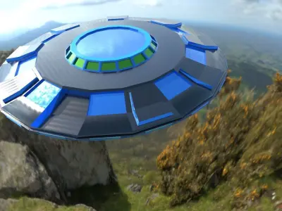 spaceship mesh Free low-poly 3D model