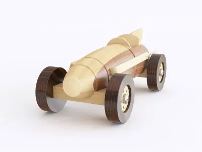Wooden toy car 07 3D model