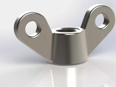 Wing nut M8 with hole 3D model