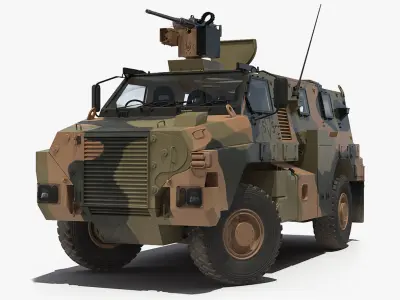 4x4 Bushmaster MR6 Camo Rigged 3D Model