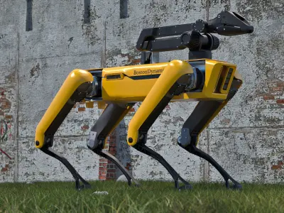SpotMini Boston Dynamics with Manipulator Rigged for Maya 3D model