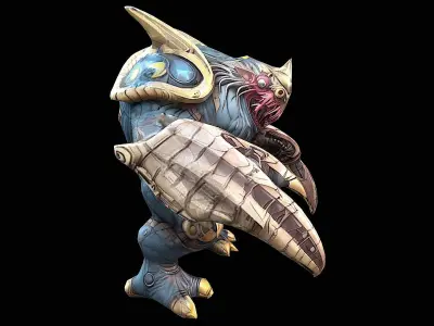 stylized abstract creature 3D model