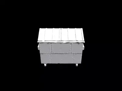 Low Poly Stylized Reinforced Industrial Dumpster Low-poly 3D model