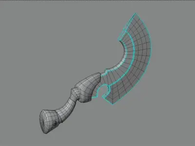 Low-poly Curved Sword Low-poly 3D model