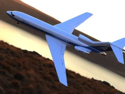 Boeing 727 Low-poly 3D model