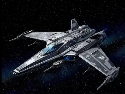 Future Hawk 3D Ship  Low poly Spaceship 3D Model Low-poly 3D model