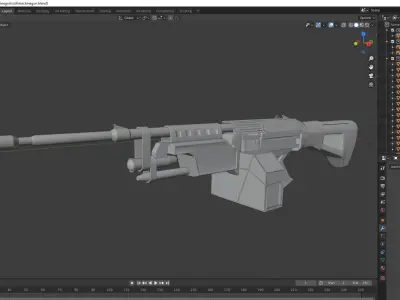 Sci-Fi Machine Gun 3d Model 3D model