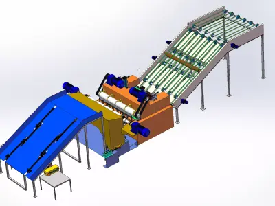 Log peeling machine 3D model