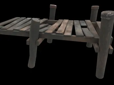 wood dock 02 3D model