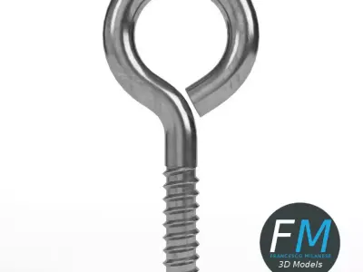 Eye bolt wood thread 3D model