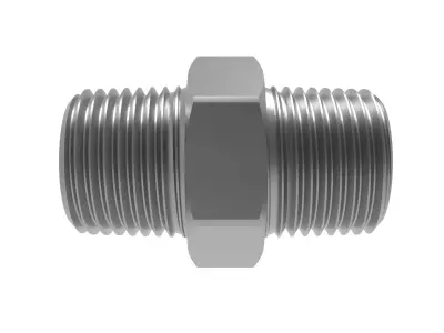 Straight Connector 1-2 NPT Male  Low-poly 3D model