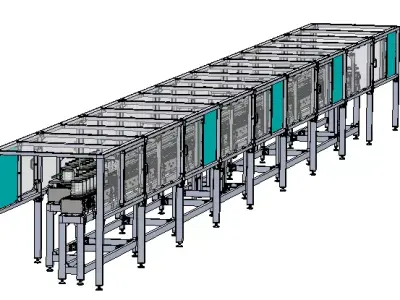 Stainless triple modular conveyor belt 3D model