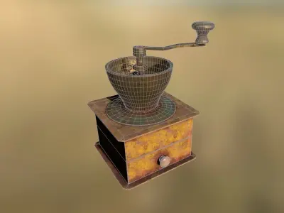 Rusty Coffee Grinder Low-poly 3D model