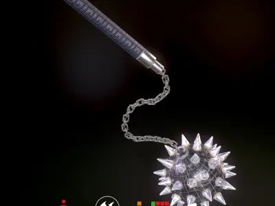 HIE Game Ready Meteor hammer Low-poly 3D model