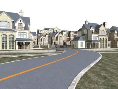 Villa residential street 3D model