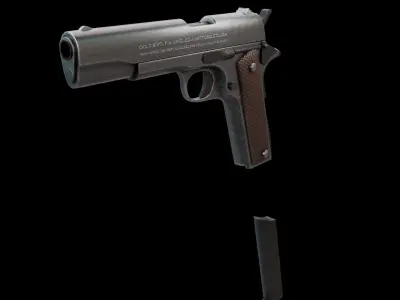 Handgun set Low-poly 3D model