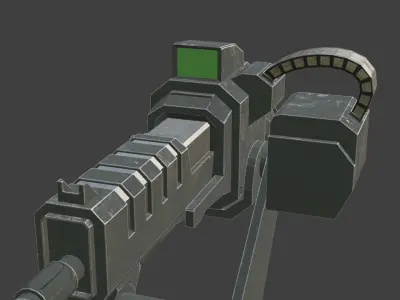 Machine Gun Turrent low poly PBR for game ready Low-poly 3D model