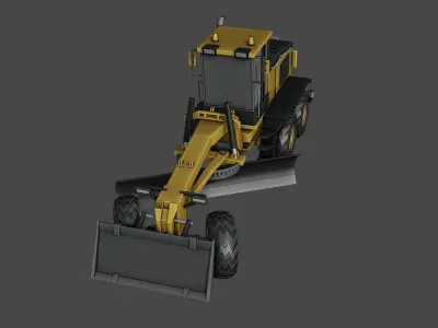 Road Grader lowpoly 3D model