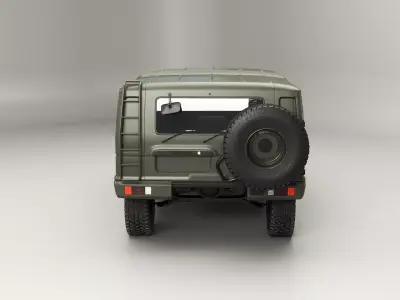 Toyota Megacruiser Army 4x4 SUV Military Green 3D model