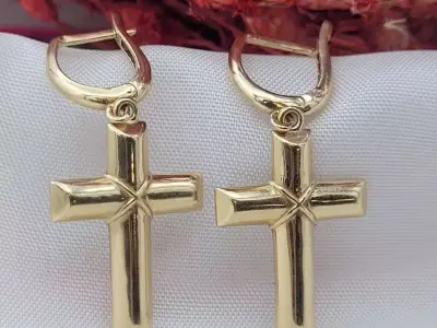 Cross Hoop Earing 3D print model