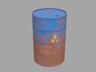 Old Rusty Metal Barrel Low-poly 3D model