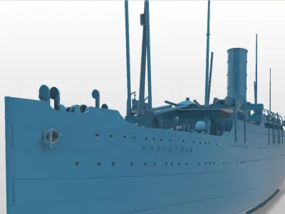 RMS Carpathia full hull and waterline printable model 3D print model