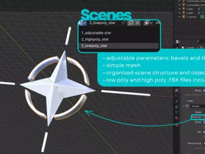 NATO star logo easily editable Low-poly 3D model