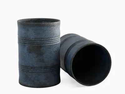 Used Steel Barrel B 02 3D model