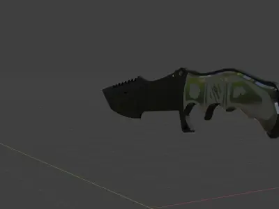 Hustman knife cs go Low-poly 3D model