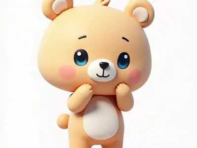 Adorable  Teddy Bear 3D Model Cute Stylized Character Low-poly 3D model