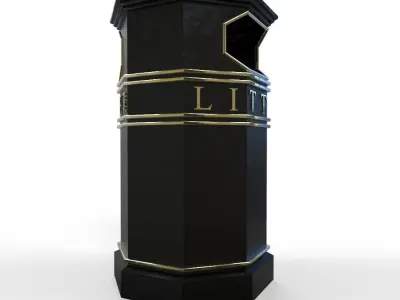 litter bin Low-poly 3D model purchase