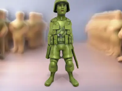 Green Soldier Action Figure model pack Low-poly 3D model purchase