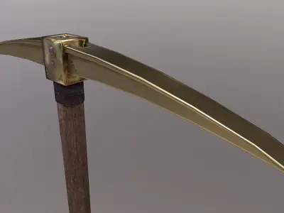 Pickaxe - Gold Low-poly 3D model