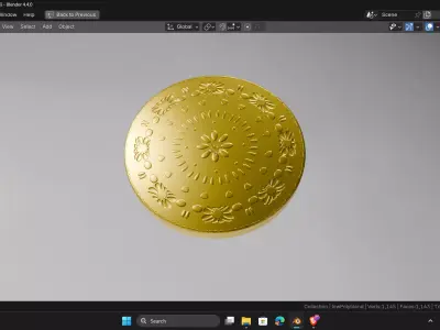 Gold Silver and Bronze coin Low-poly 3D model