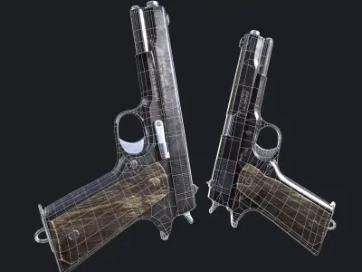 Colt 1911 Low-poly 3D model 6