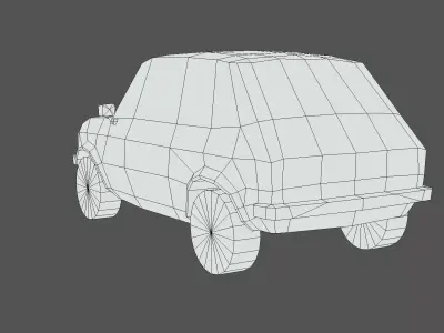 Vintage European Hatchback Car Low-poly 3D model