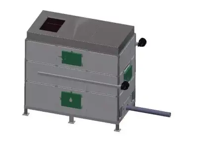 Burner industrial building with ventilation system 3D model