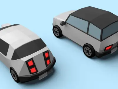 Lowpoly city cars Free low-poly 3D model