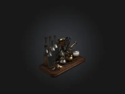 Alchemy Set Low-poly 3D model