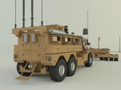Cougar 6x6 MRAP military vehicle 3D model
