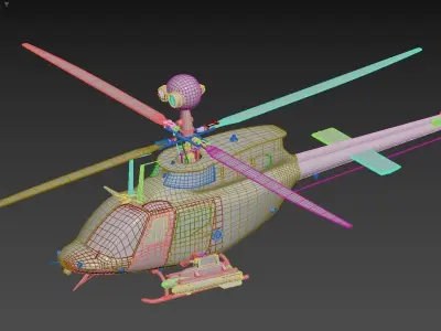 3D model of a helicopter Low-poly 3D model by tung14726492
