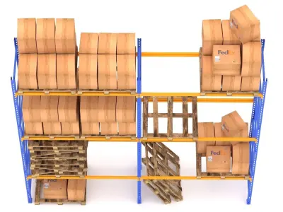 Fedex Warehouse Rack 3D model