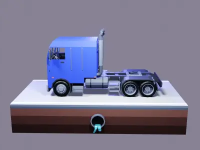 low poly truck semi Low-poly 3D model Low-poly