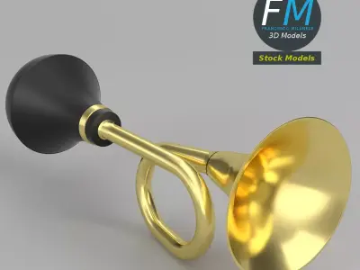 Brass vehicle horn 3D model