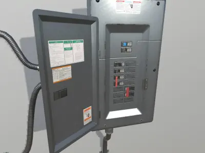 Fuse Boxes with modular wiring Low-poly 3D model
