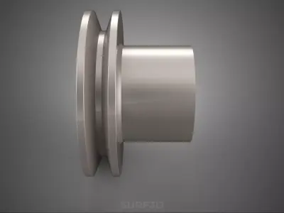 STANDARD 1 ONE SINGLE GROOVE TRACK PULLEY SHEAVE WHEEL BELT GEAR 3D model