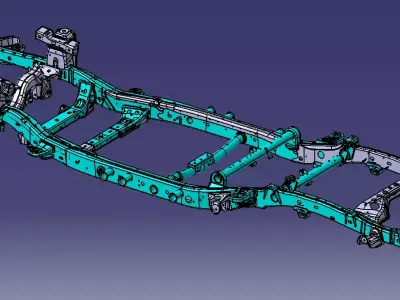 Ladder Frame Chassis  Body-on-Frame Structure Free 3D model