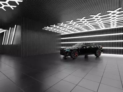 Black Car Studio HDRI Scene Low-poly 3D model